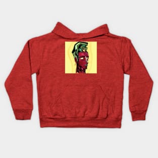 señor pakal mayan king sketch in vision robot Kids Hoodie